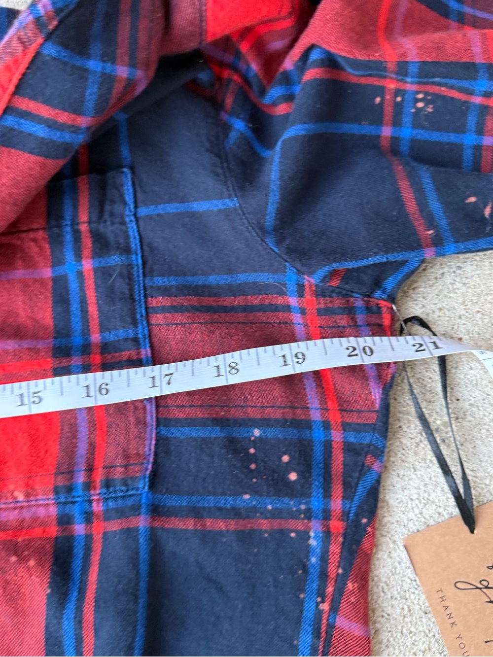 Handmade - Rose - Women's Red & Navy Plaid Floral Button-Up Shirt - Picture 13 of 13